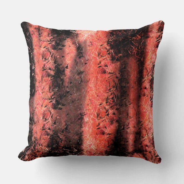Almofada Esquisita textura coral avermelhado amassado (Frente)