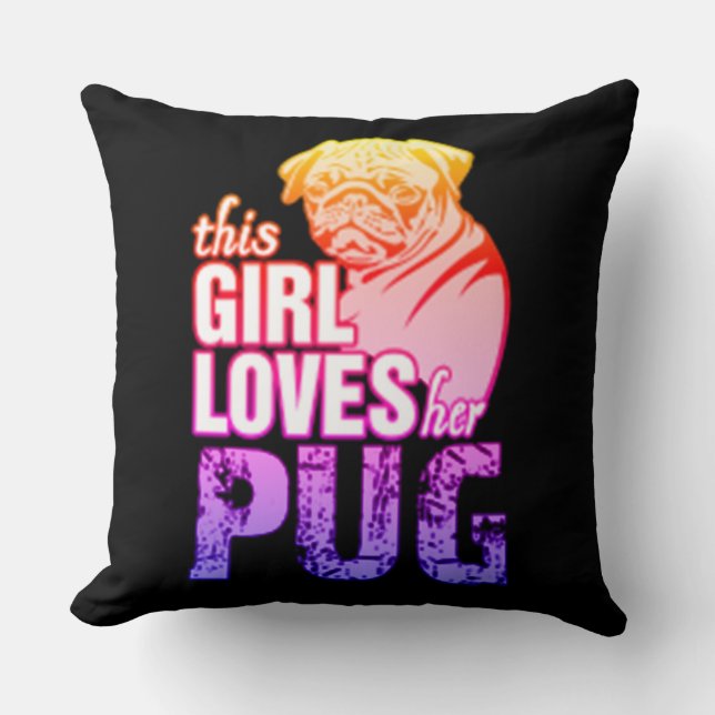 Almofada Essa Garota Ama Seu Pug (Frente)