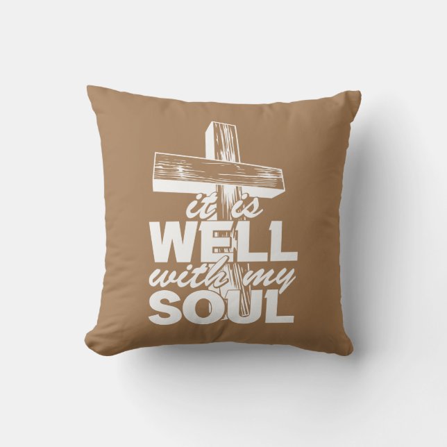 Almofada Está Bem Com A Minha Alma Com Cruz (Frente)