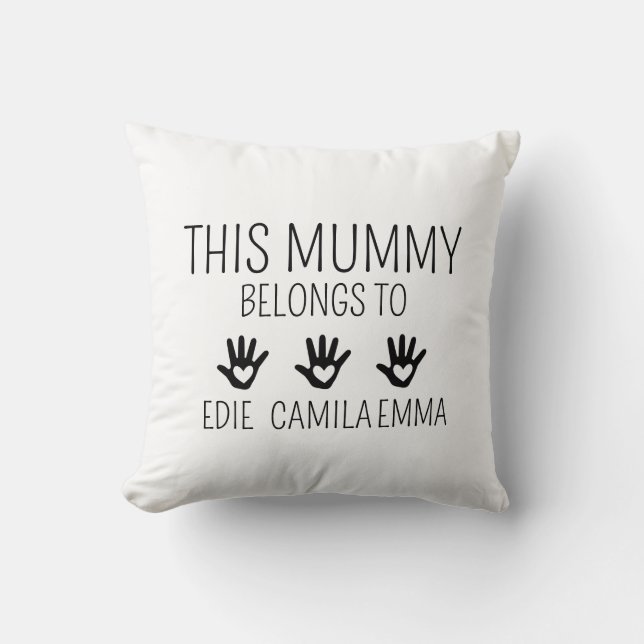 Almofada Esta Mamãe Pertence, Mamãe Personalizada, Presente (Frente)