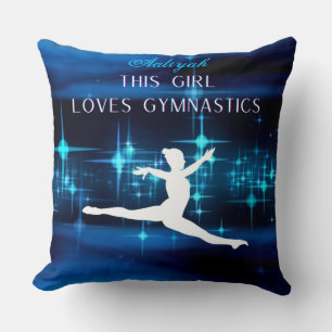 Almofada Esta Menina Adora A Ginástica Negra, Azul, Branco