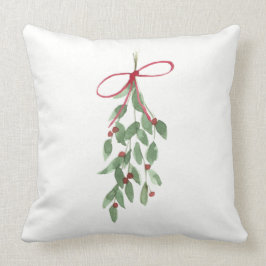 Almofada Estação de Natal Watercolor Mistletoe