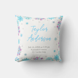 Almofada Estacas de Nascimento com Flocos de Neve Puros e A