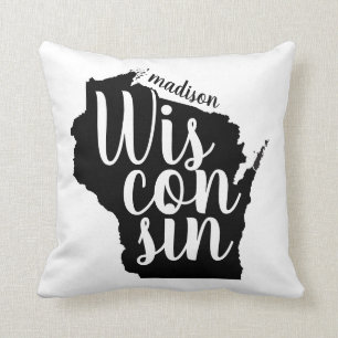 Almofada Estado customizável e cidade de Wisconsin