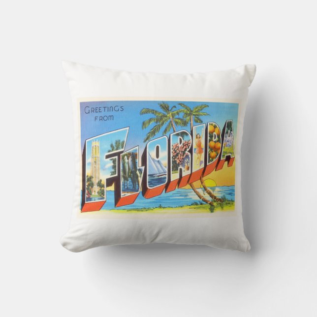 Almofada Estado de Florida # lembrança velha das viagens (Frente)