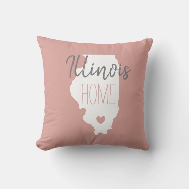 Almofada Estado de Illinois mapa de amor (Frente)