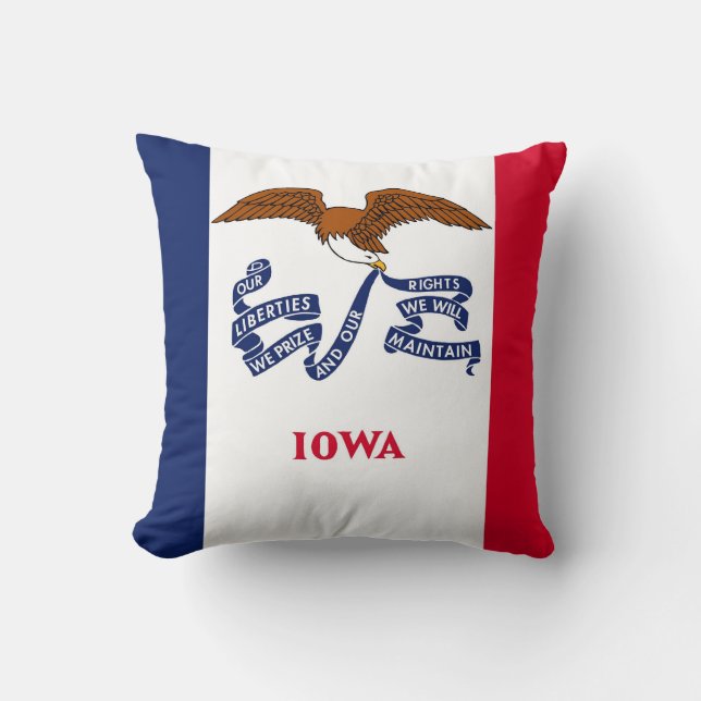Almofada Estado de Iowa Flag American MoJo Travesseiro (Frente)