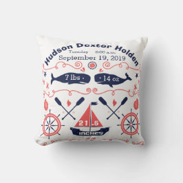 Almofada Estado de Nascimento do Bebê-Bebê-Marinho Náutico