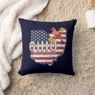 Almofada Estado de Ohio Estados Unidos - Retro Map Vintage 