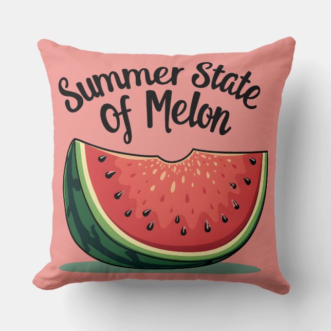Almofada Estado de Verão da Arte Retrorística de Melon (Frente)