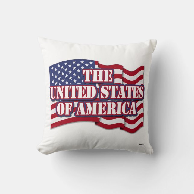 Almofada Estados Unidos da América com pavilhão dos EUA (Frente)