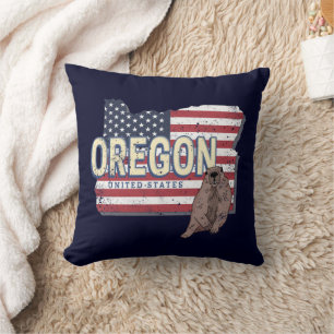 Almofada Estados Unidos do Oregon Mapa Retroativo dos EUA S