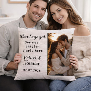 Almofada Estamos Noivos Travesseiro Personalizado de Foto