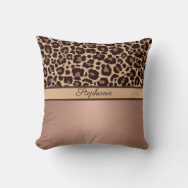 Almofada Estampa de Animal Leopardo Cheetah Dourado Rosa Te