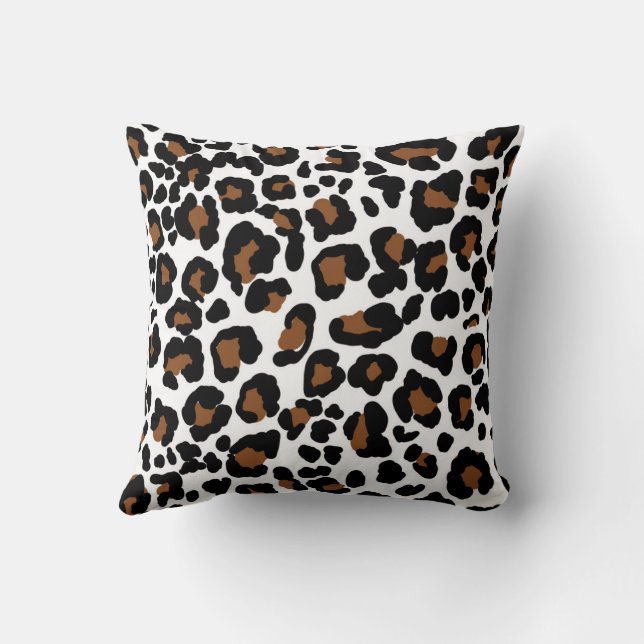 Almofada Estampa de Padrão de Pelo de Grande Felino Leopard (Verso)