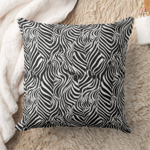 Almofada Estampa de zebra em padrão preto e branco
