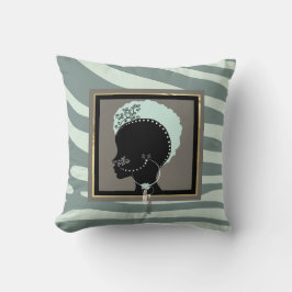 Almofada Estampa de zebra verde menta e preto