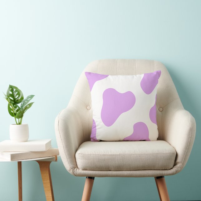 Almofada Estampa Vaca Lavanda & Branco – Fofo (Cadeira)