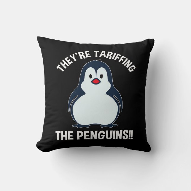 Almofada Estão a Tarifar os Pinguins! (Frente)