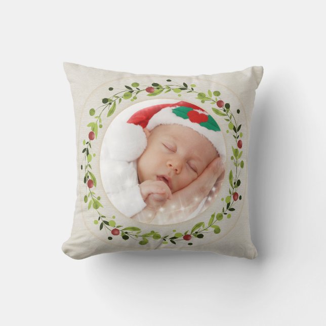 Almofada Estatísticas de nascimento de novo bebê Natal, Anú (Frente)