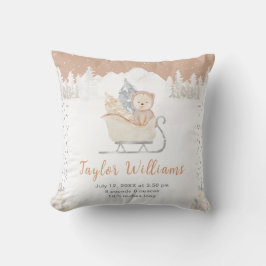 Almofada Estatísticas de Nascimento do Winter Bear Brown Sl