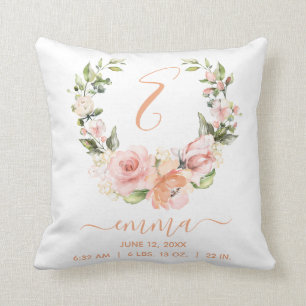 Almofada Estatísticas Russas de Nascimento Pessegueiro Rosa