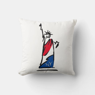 Almofada Estátua da Liberdade NY Vermelho Branco e Azul