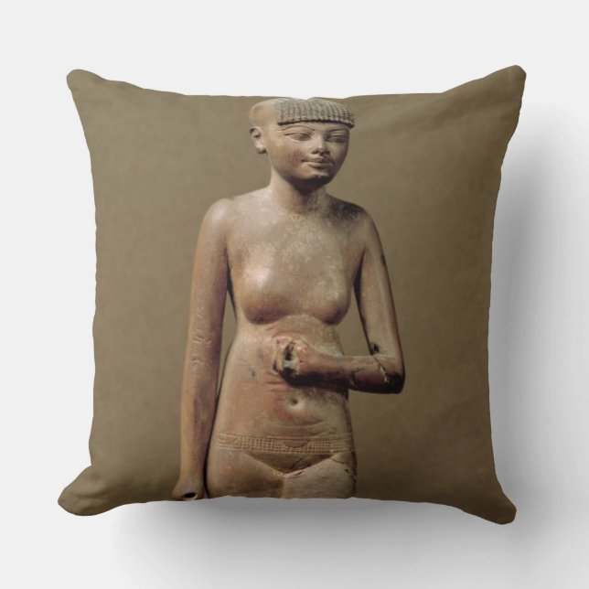 Almofada Estátua de uma menina de empregado nova (madeira) (Frente)
