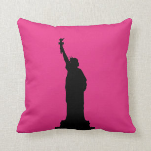 Almofada Estátua Negra e Rosa Quente do Travesseiro da Lib