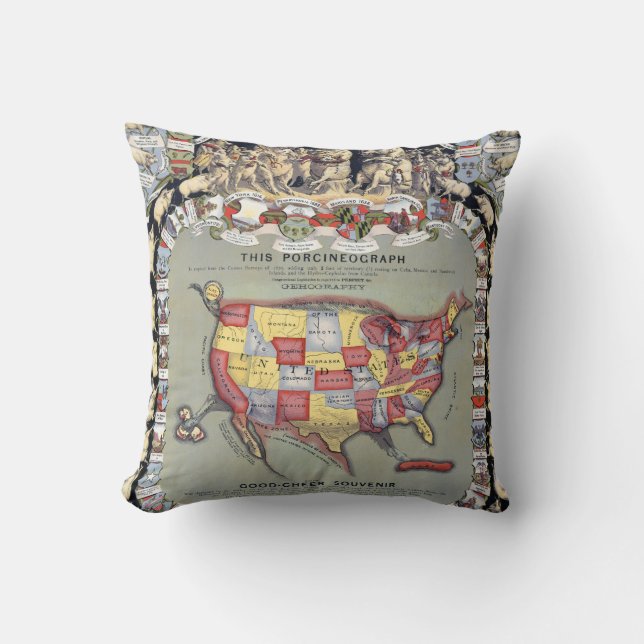 Almofada ESTE PORCINEOGRAPH, c1876 (Frente)