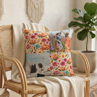 Almofada Estética Botânica Floral Amiga Personalizada com F
