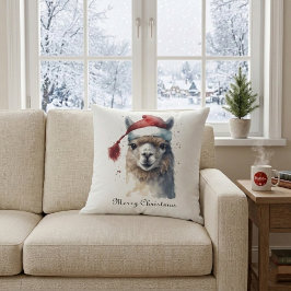 Almofada Estética de Natal em Casa de Campo com Alpaca