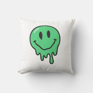 Almofada Estética de Rosto Sorridente Verde Derretido Tripp