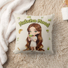 Almofada Estética do Humor do Matcha Design Cute Vibrações