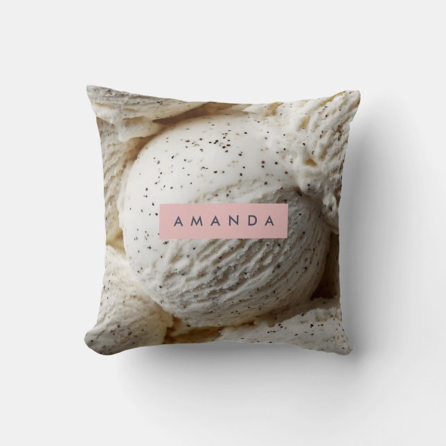 Almofada Estética personalizada do Sorvete de Vanilla Bean (Frente)