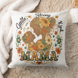Almofada Estética Retro Floral Mamãe - Vintage