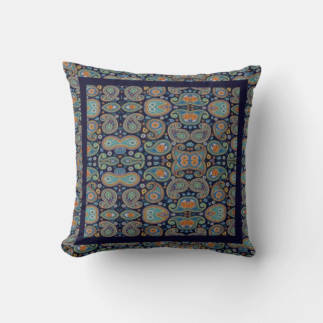 Almofada Estilo Antigo Paisley Para Sofá (Frente)