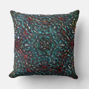 Almofada Estilo caleidoscópio de metal velho azul cromático