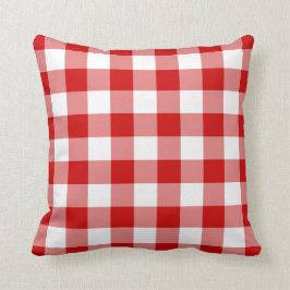 Almofada Estilo Clássico Vermelho Gingham