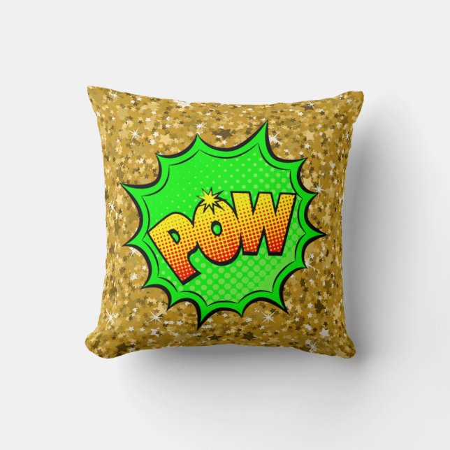 Almofada Estilo de banda desenhada Pop de arte retro Verde  (Frente)