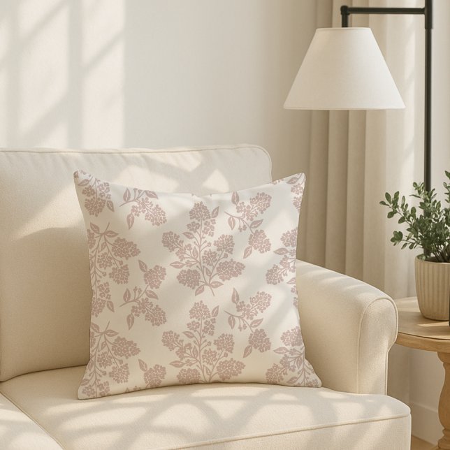 Almofada estilo de casa moderna, floral rosa poeirento  (Criador carregado)