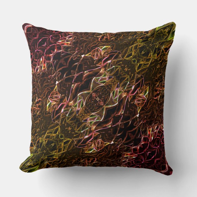 Almofada Estilo de espelhamento néon castanho claro com lin (Frente)