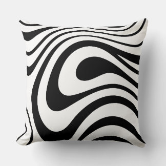 Almofada Estilo de mármore abstrato preto e branco