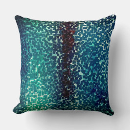 Almofada Estilo de mosaico azul neon sobre vidro martelado 