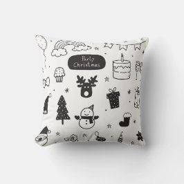 Almofada estilo de Natal preto e branco 