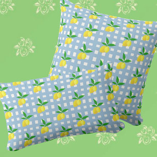 Almofada Estilo de Pré-disquete Amarelo Limões Azul Verific