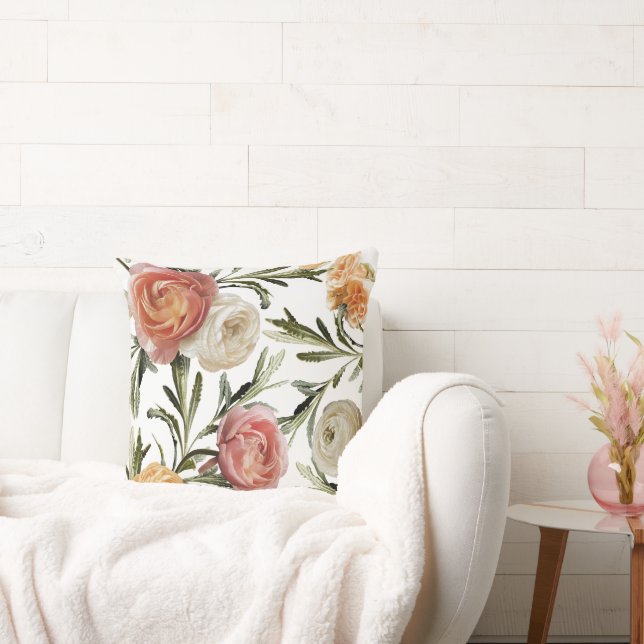 Almofada ESTILO DE primavera, PINCO E PADRÃO FLORAL BRANCO (Sofá)