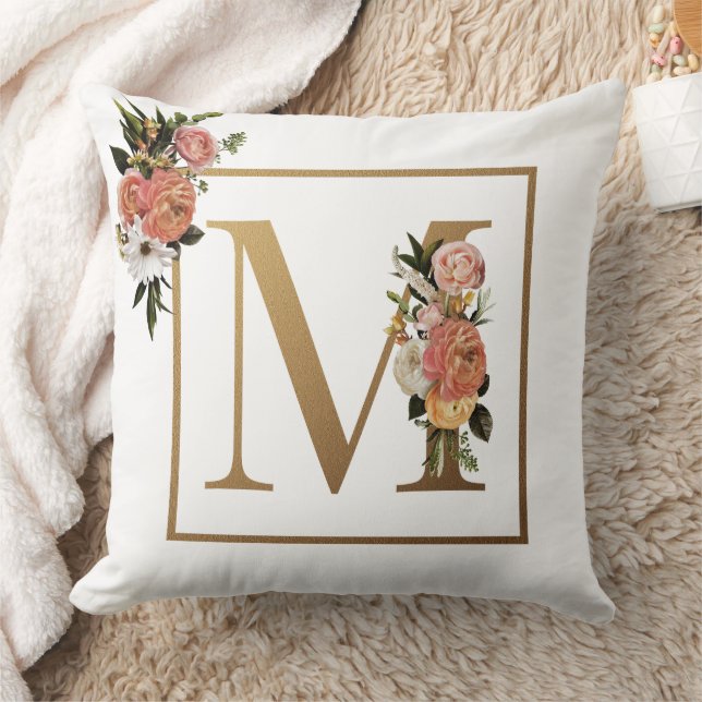 Almofada ESTILO DE primavera, PINO E MONOGRAMA FLORAL BRANC (Cobertor)