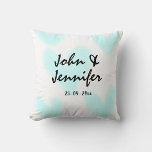 Almofada estilo de texto minimalista simples branco casamen