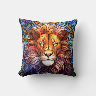Almofada Estilo de Tiffany, Lion Majestésico